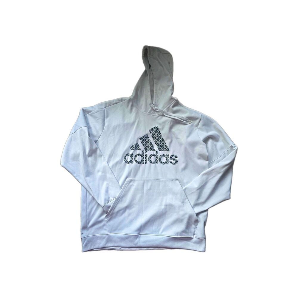 Adidas Climawarm Men's Pullover Hoodie Fleece Pockets White 2XL